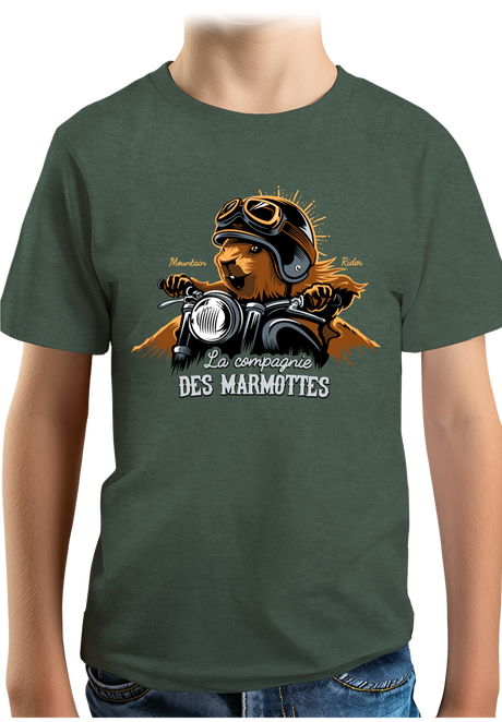 T-Shirt Garçon Compagnie des Marmottes en Moto