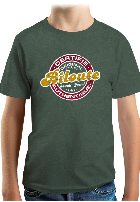 T-Shirt Garçon Certifié authentique biloute ch'ti