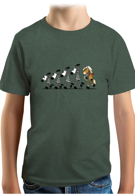 T-Shirt Garçon Fin De Cavale zèbre et cheval