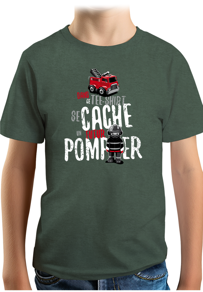 T-Shirt Garçon Dans ce tee-shirt se cache un futur pompier