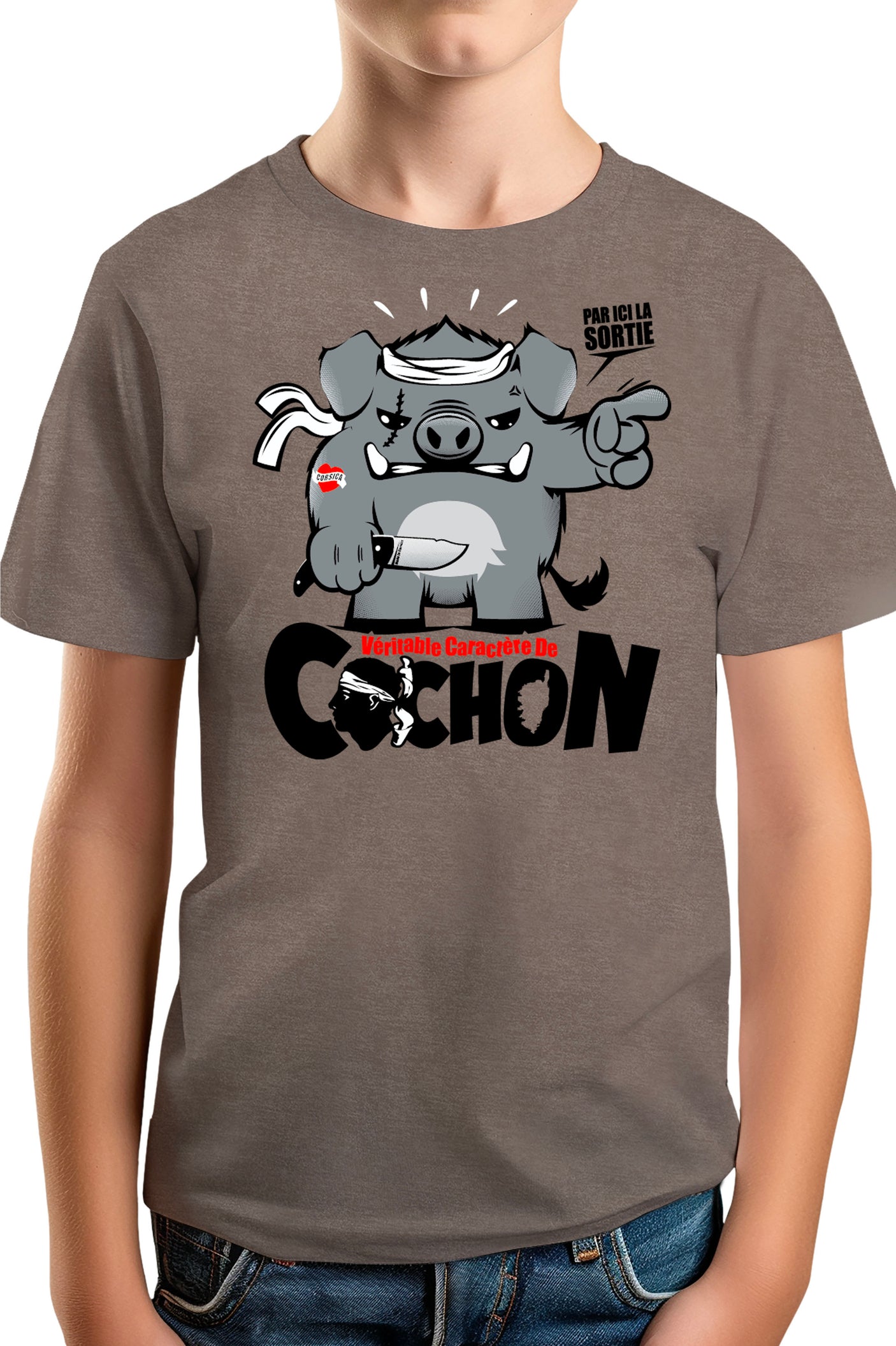 Tee-Shirt Garçon Veritable Caractere De Cochon