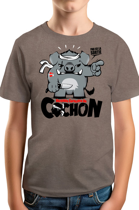 Tee-Shirt Garçon Veritable Caractere De Cochon
