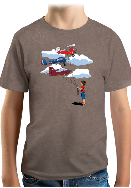 T-Shirt Garçon Enfant Avec 3 ballons Avion