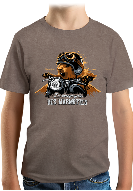 T-Shirt Garçon Compagnie des Marmottes en Moto