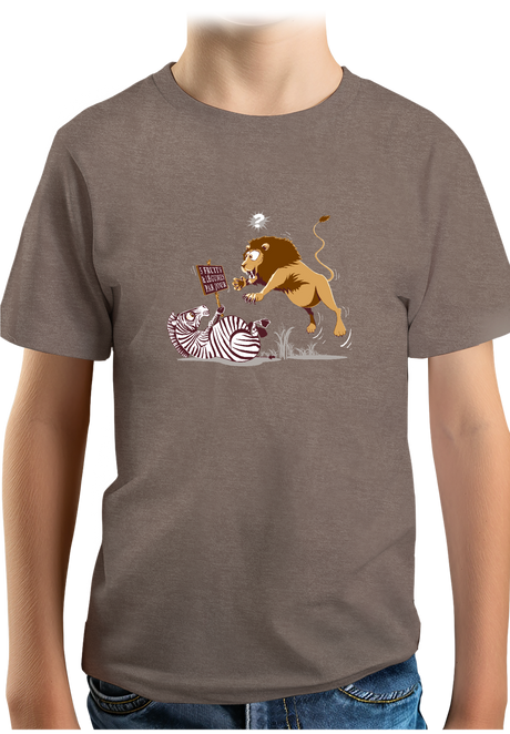 T-Shirt Garçon Zèbre vs Lion : 5 fruits légumes par jour