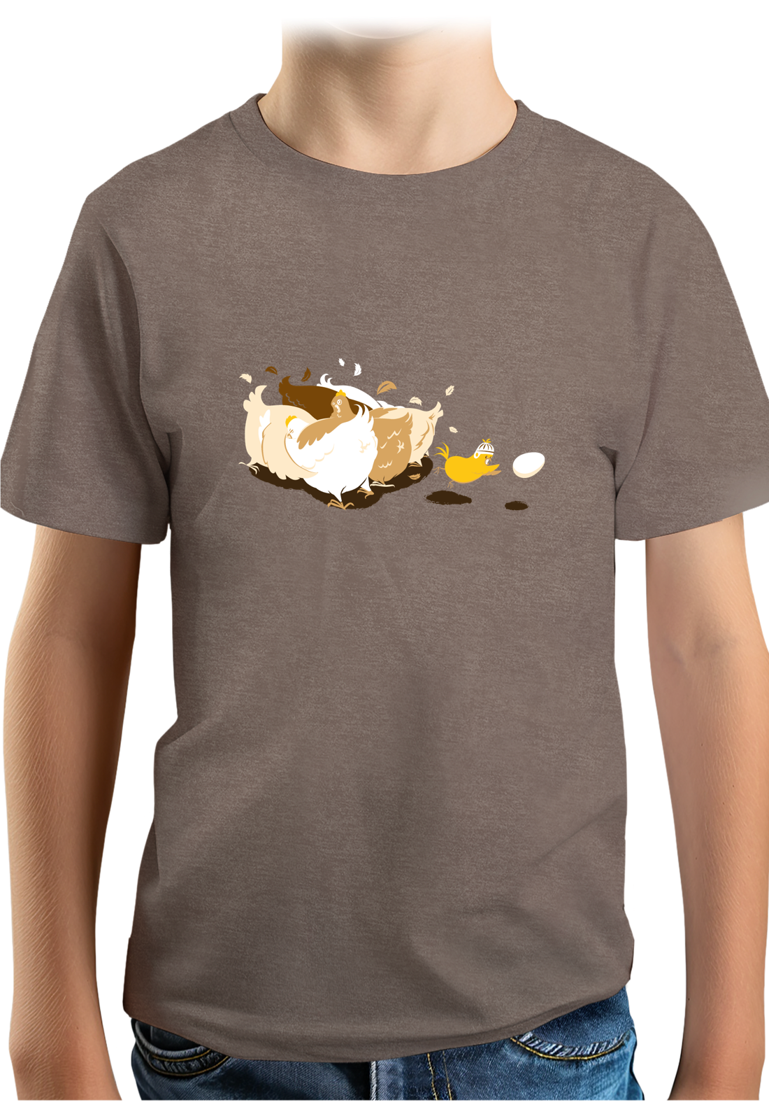 T-Shirt Garçon Poule et poussin qui jouent au rugby