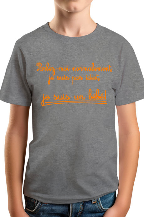 T-Shirt Garçon Parlez Moi Normalement Bébé