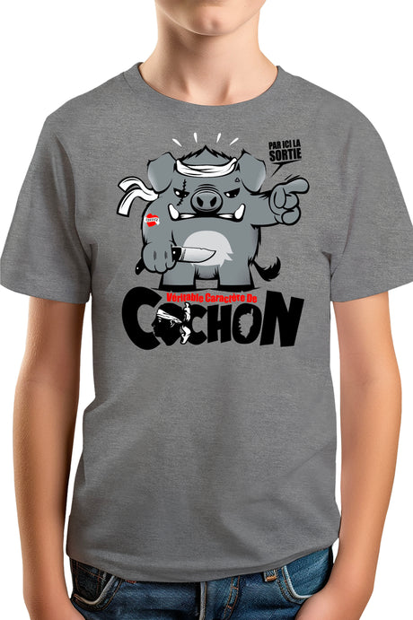 Tee-Shirt Garçon Veritable Caractere De Cochon