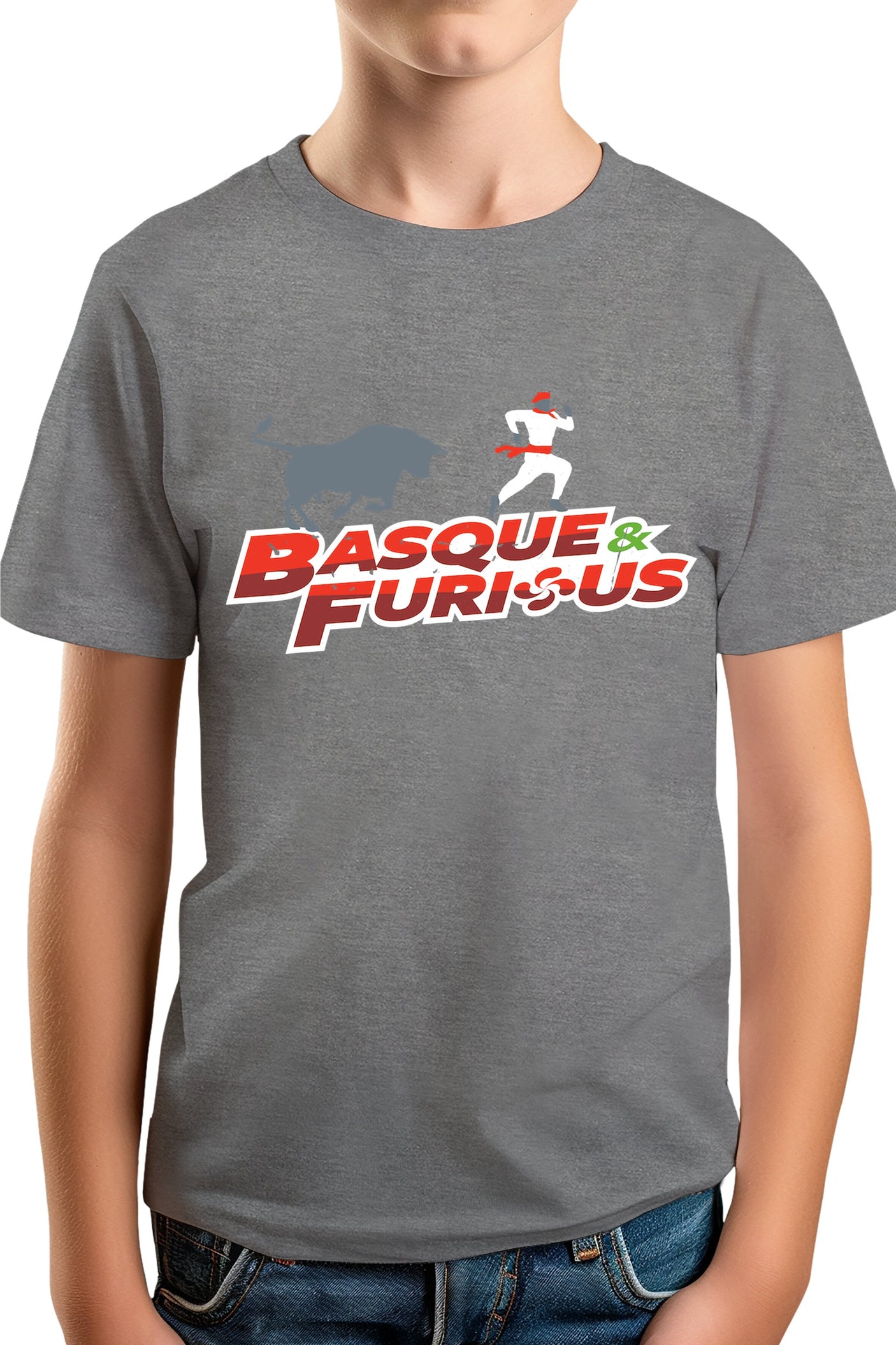 Tee-Shirt Garçon Les fetes basque avec le taureau