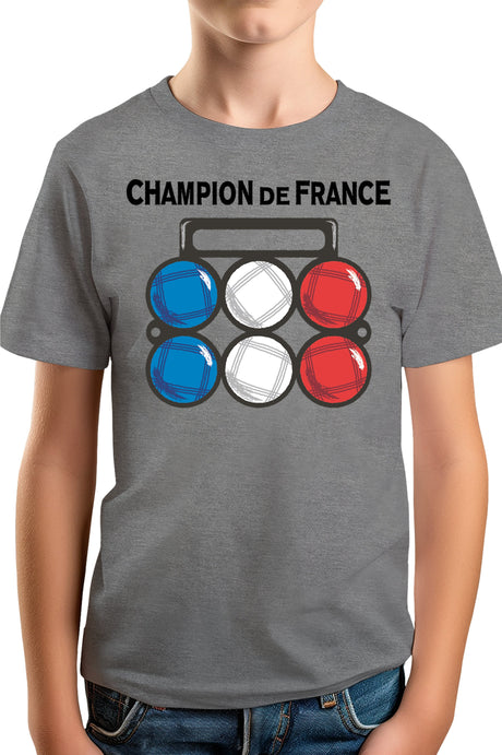Tee-Shirt Garçon Champion de France pétanque
