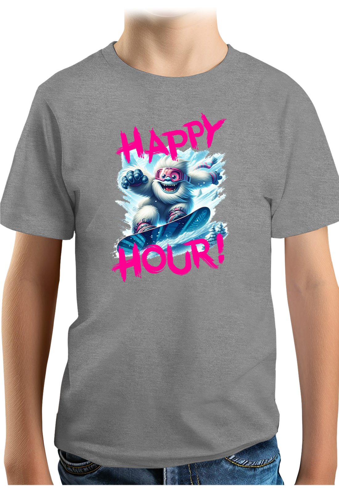 T-Shirt Garçon Yeti snow en surf