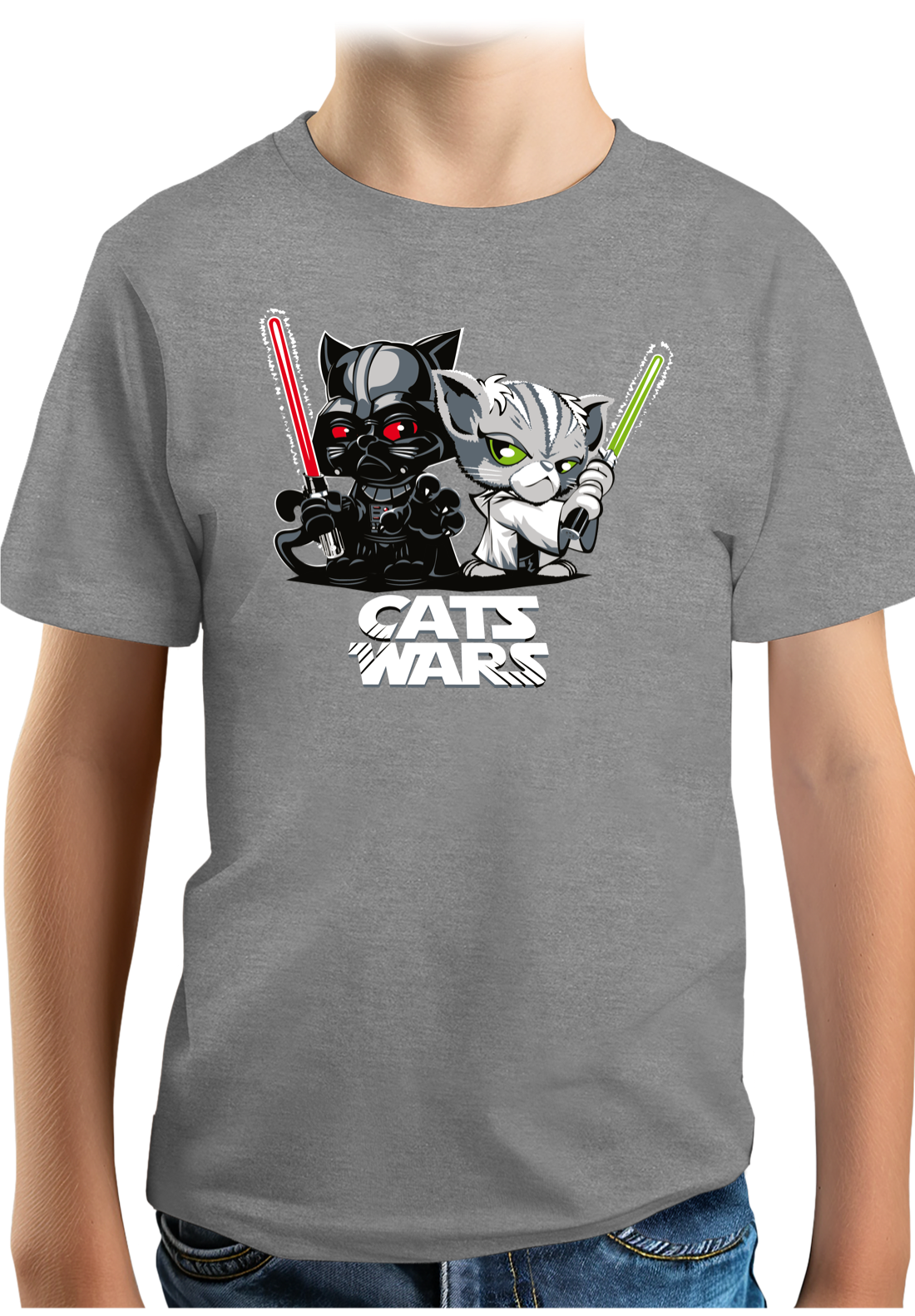 T-Shirt Garçon Le coté obscur des chats