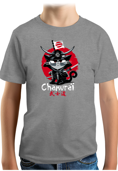 T-Shirt Garçon Chat en samouraï
