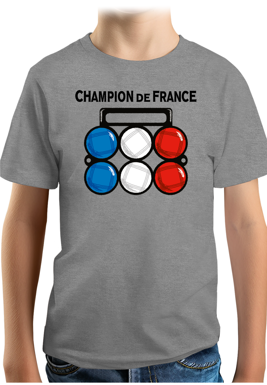 T-Shirt Garçon Champion de France de pétanque