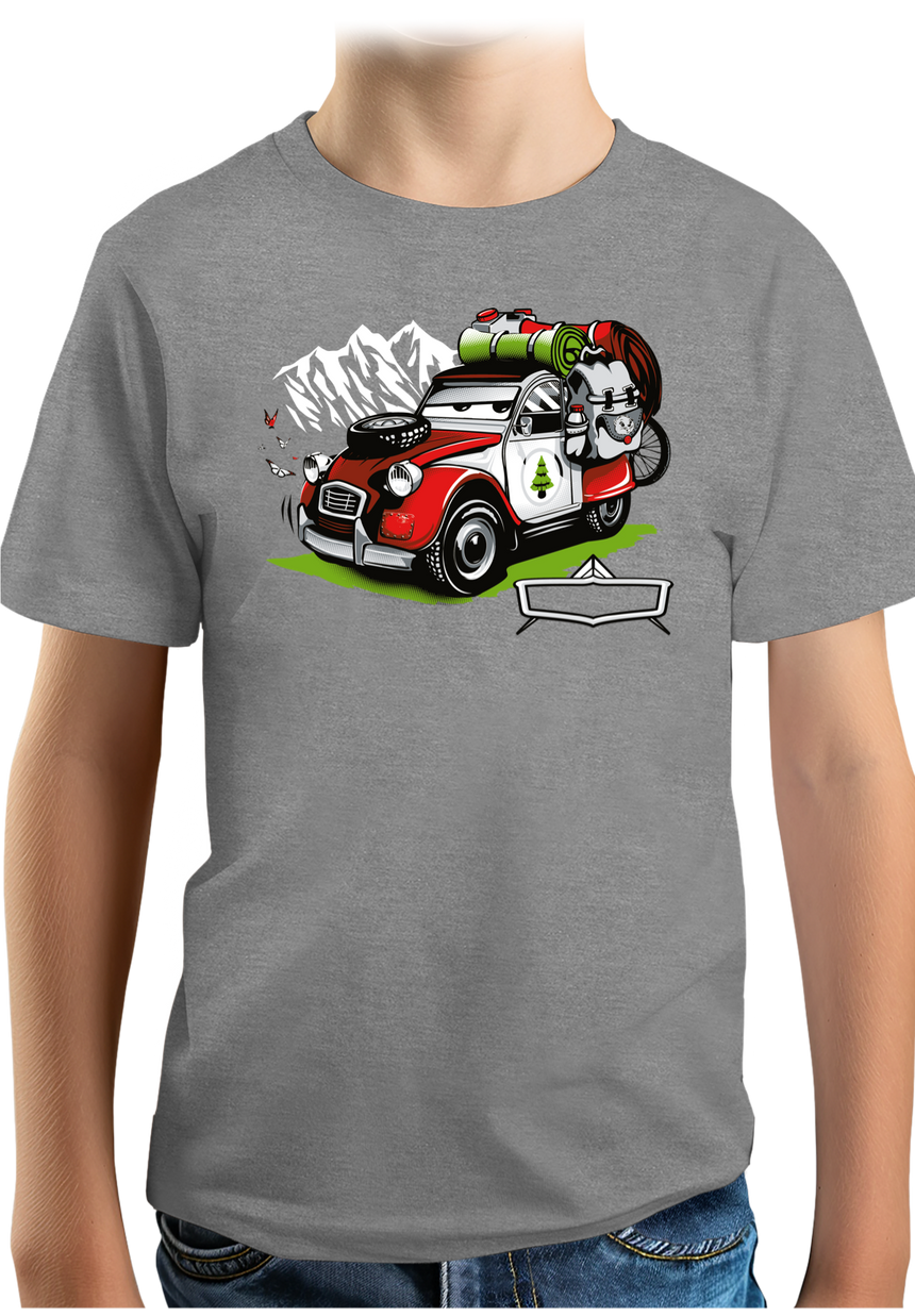 T-Shirt Garçon Voiture 2CV à la montagne