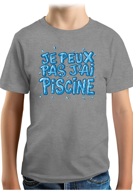 T-Shirt Garçon Je peux pas, j'ai piscine