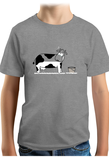 T-Shirt Garçon Vache à moitié pleine de lait