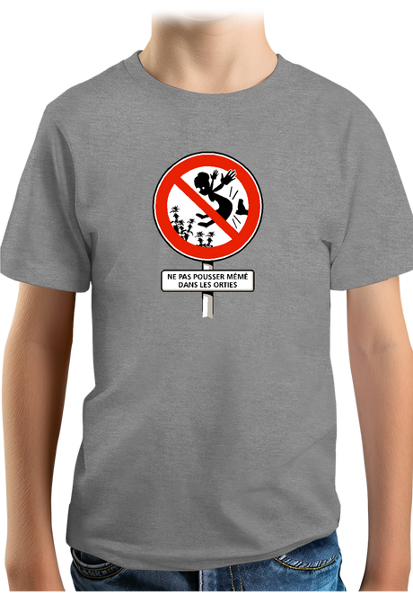 T-Shirt Garçon Faut pas pousser mémé dans les orties