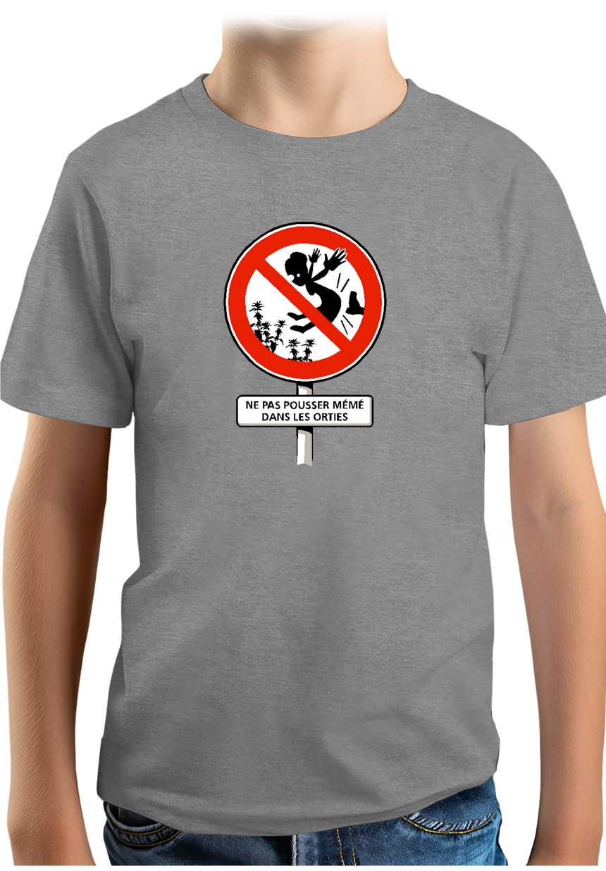 T-Shirt Garçon Faut pas pousser mémé dans les orties
