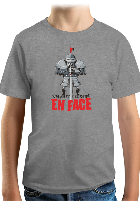 T-Shirt Garçon Chevalier, viens me le dire en face (Recto/Verso)