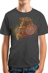 T-Shirt Garçon Dessin moto abstrait