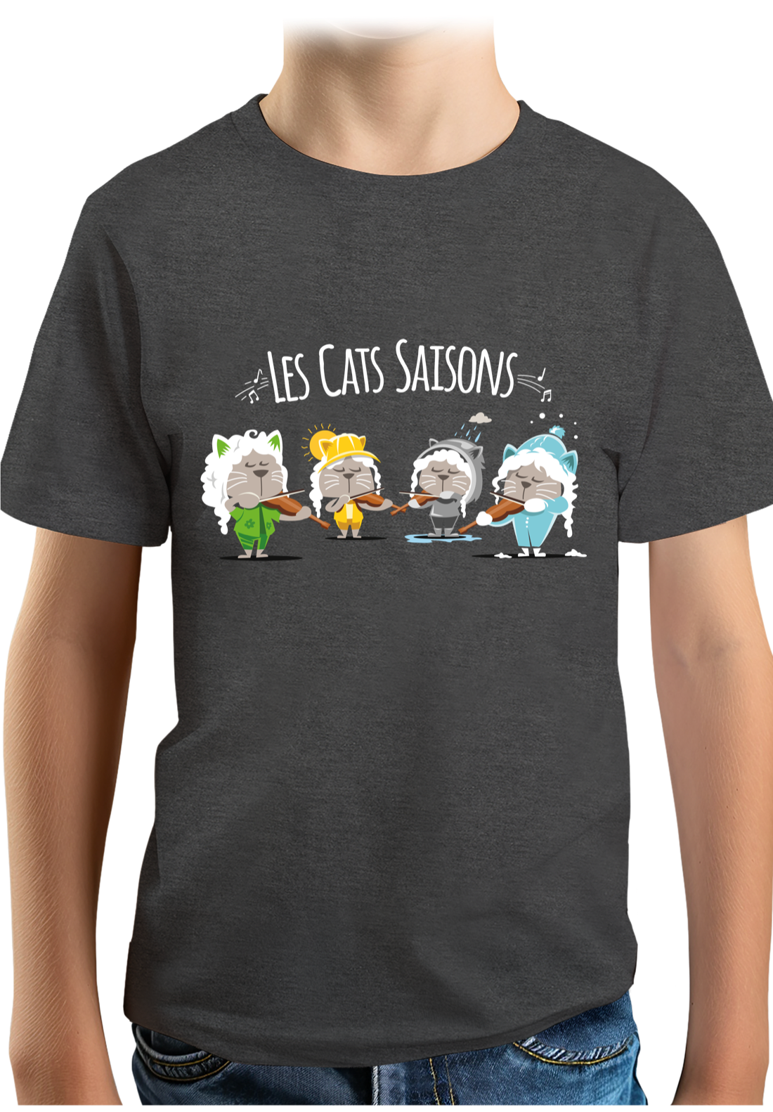 T-Shirt Garçon Les cats saisons