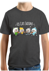 T-Shirt Garçon Les cats saisons