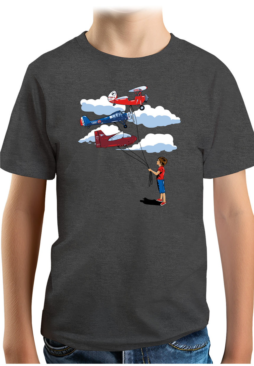 T-Shirt Garçon Enfant Avec 3 ballons Avion