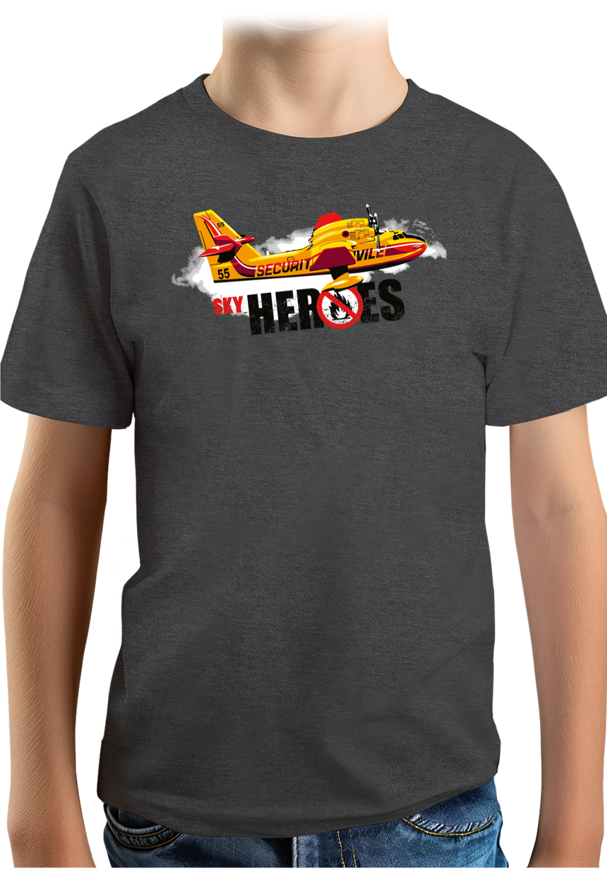 T-Shirt Garçon Avion pompier pour éteindre les feux