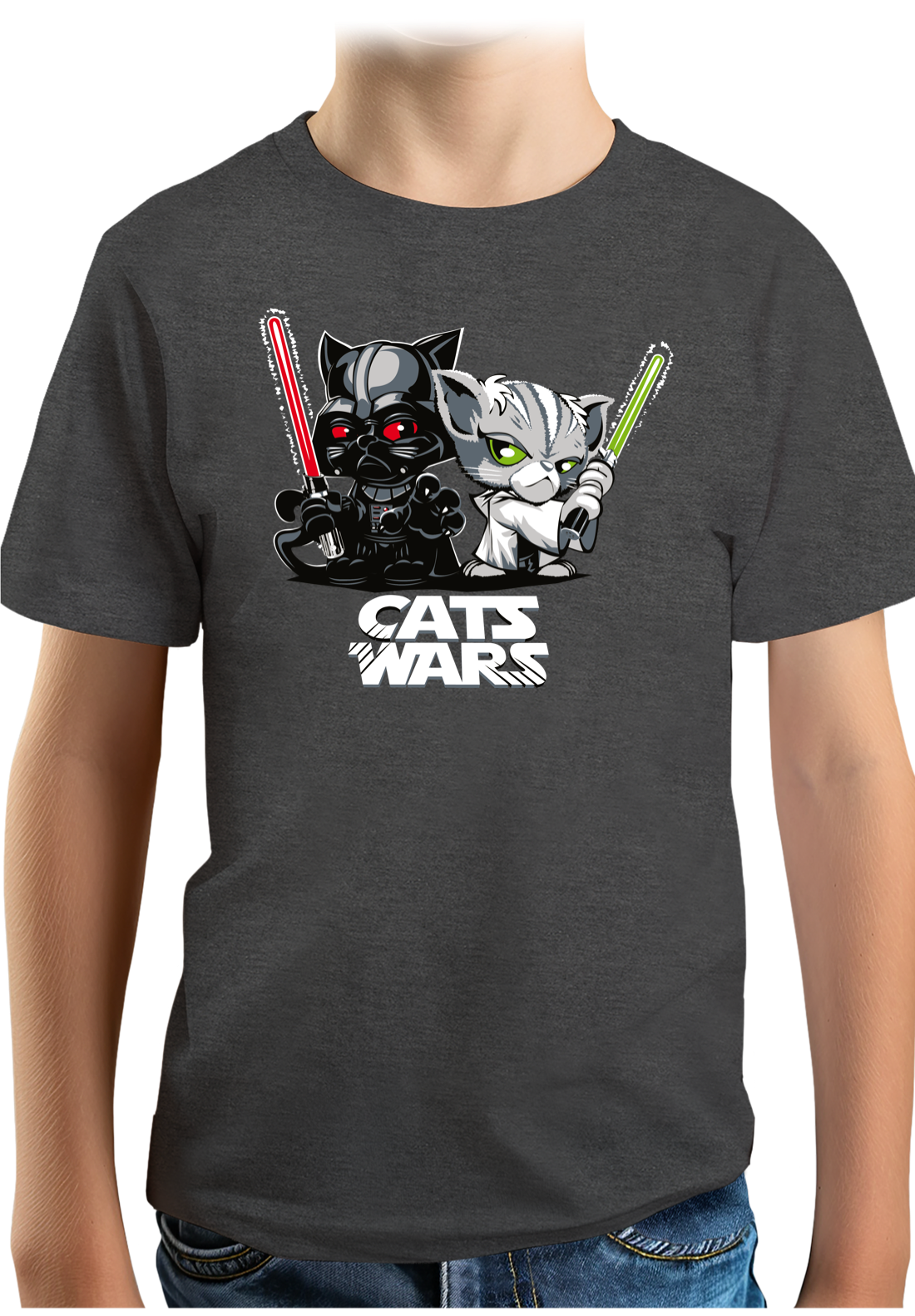 T-Shirt Garçon Le coté obscur des chats