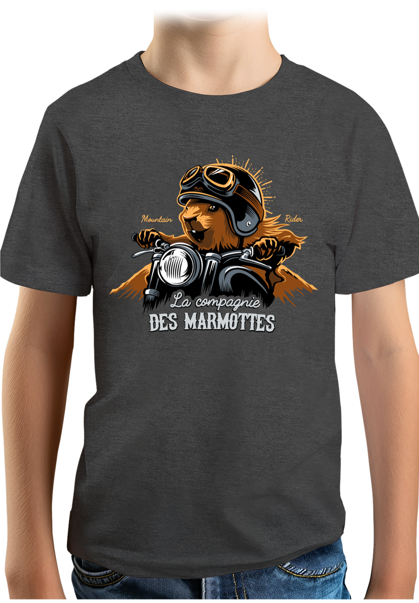 T-Shirt Garçon Compagnie des Marmottes en Moto