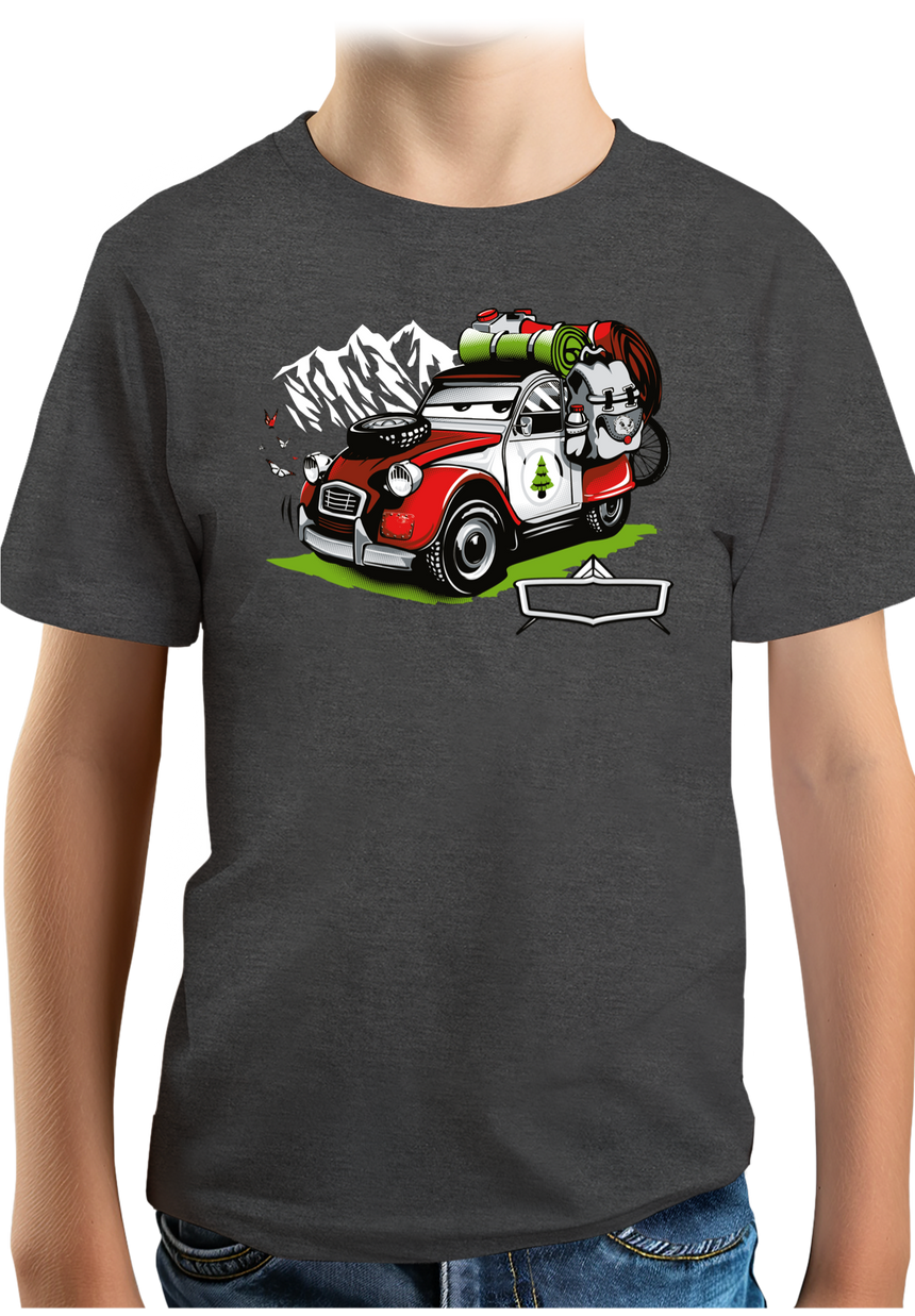 T-Shirt Garçon Voiture 2CV à la montagne