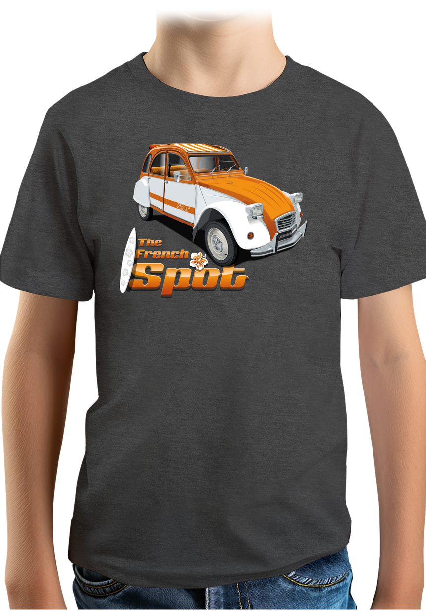 T-Shirt Garçon Voiture 2CV French spot sud avec surf