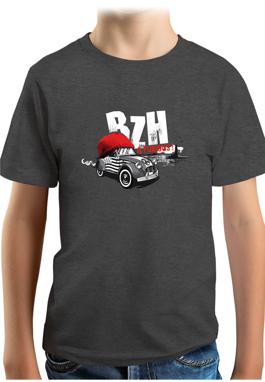 T-Shirt Garçon Voiture 2CV de Bretagne, BZH & Furious