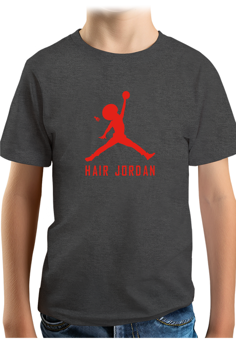 T-Shirt Garçon Hair Jordan fait du basket