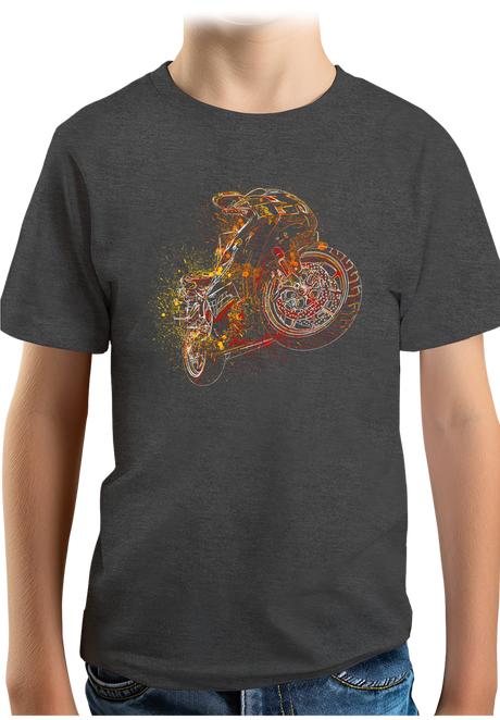 T-Shirt Garçon Dessin moto abstrait
