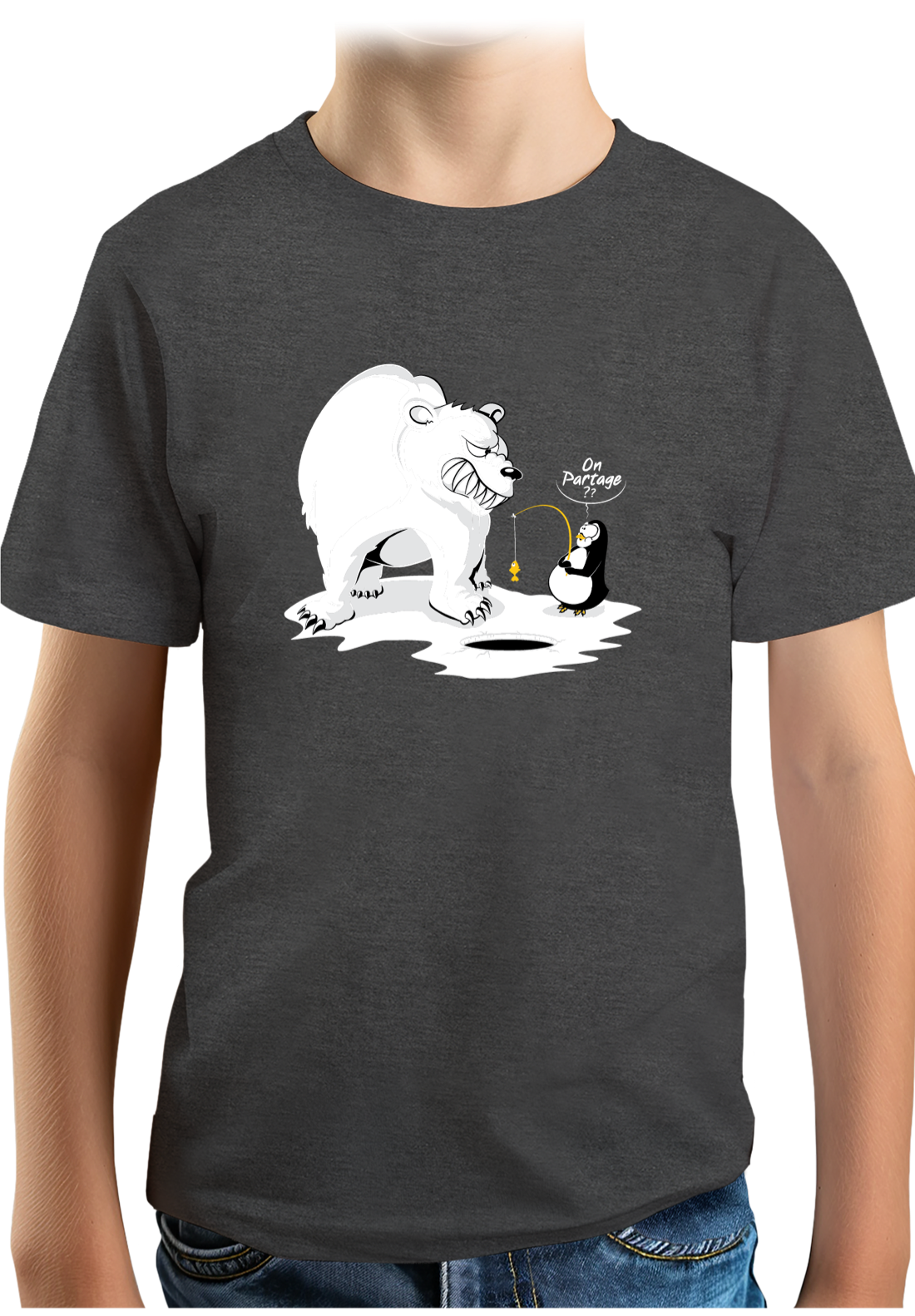 T-Shirt Garçon Ours et pingouin sur la banquise