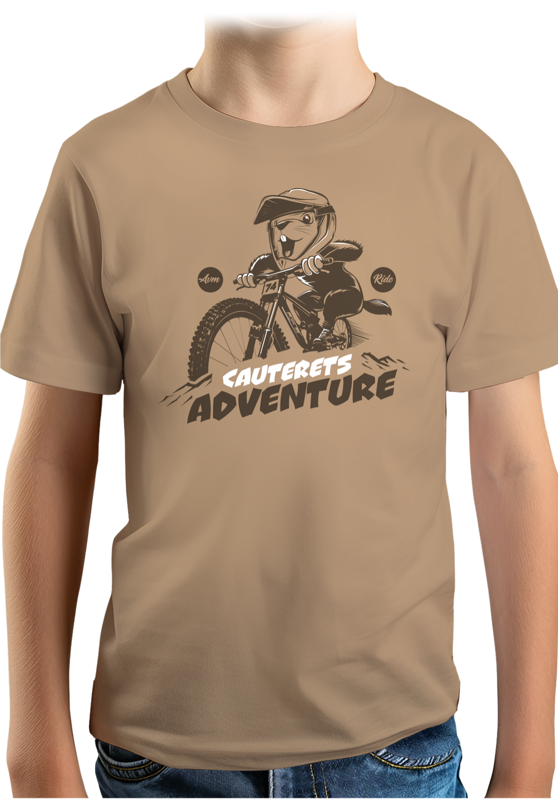 T-Shirt Garçon Marmotte sur vélo