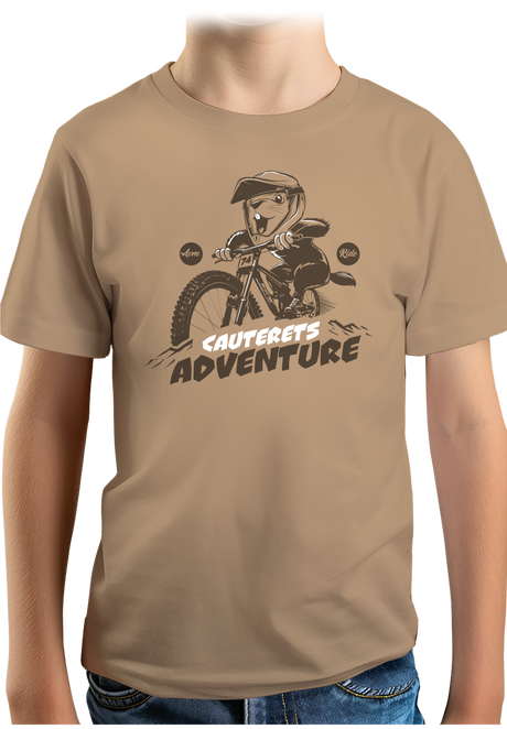 T-Shirt Garçon Marmotte sur vélo