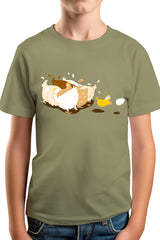 Tee-Shirt Garçon Poule et poussin qui jouent au rugby