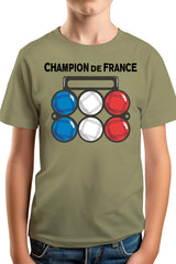 Tee-Shirt Garçon Champion de France pétanque