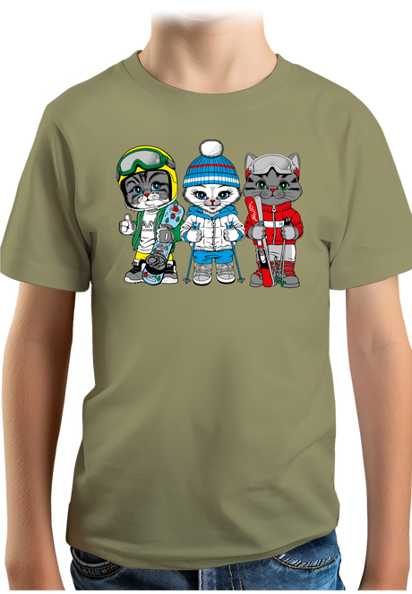 T-Shirt GarçonLes chats au ski (recto/verso)