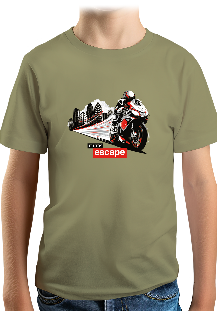 T-Shirt Garçon Milan city escape en moto
