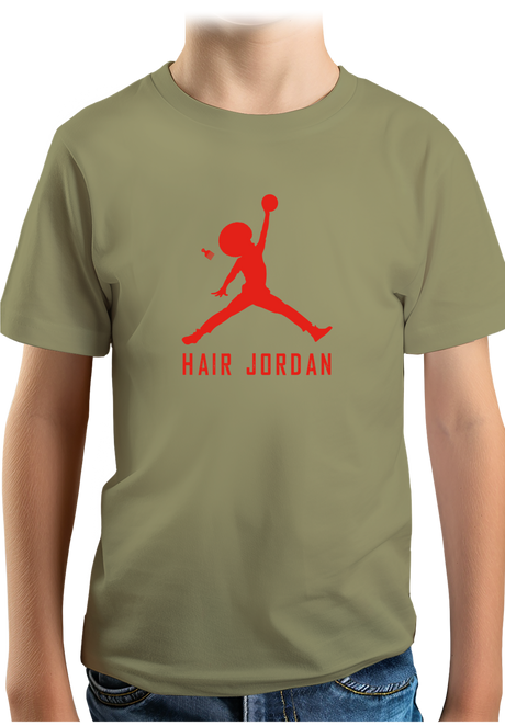 T-Shirt Garçon Hair Jordan fait du basket
