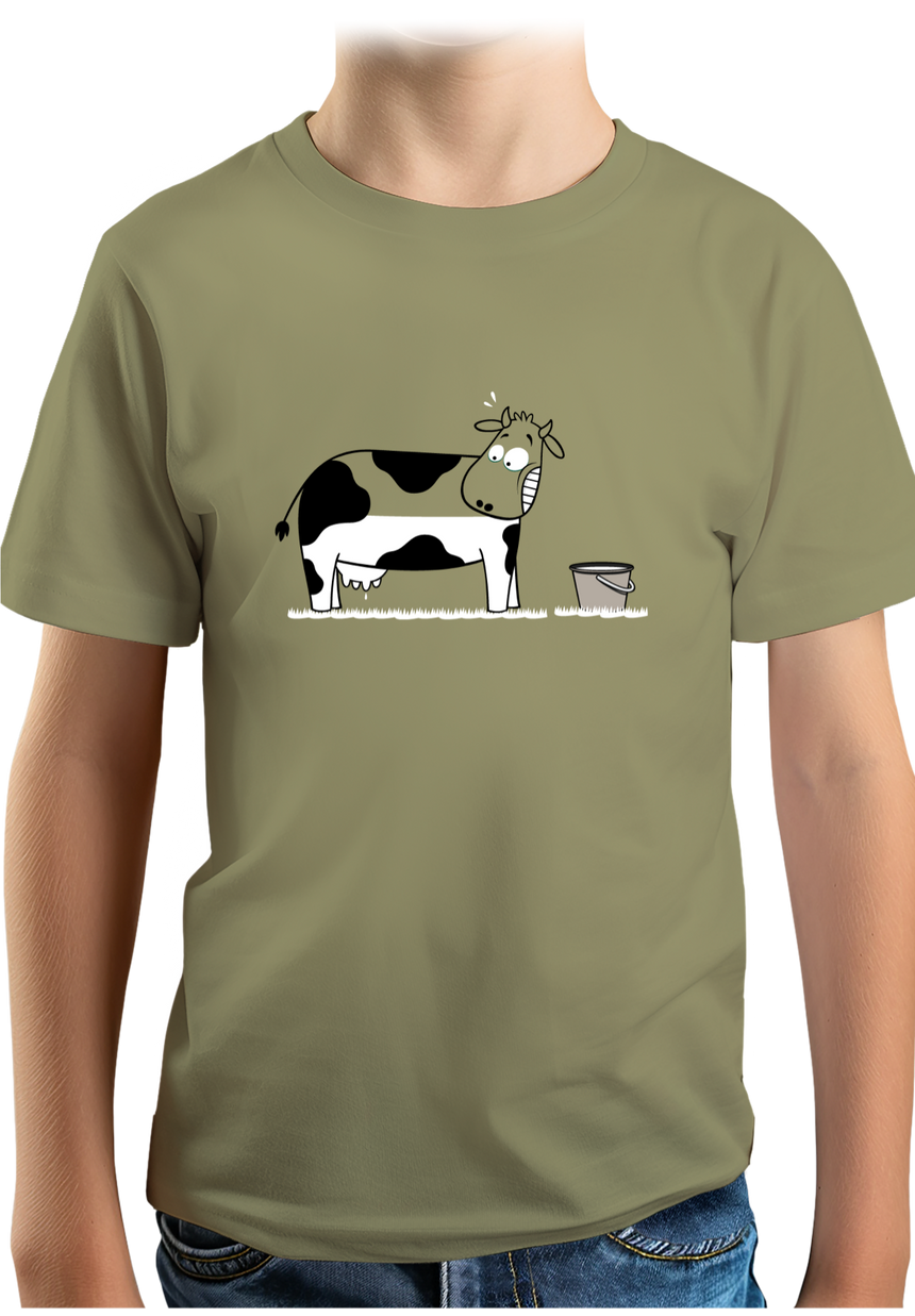 T-Shirt Garçon Vache à moitié pleine de lait