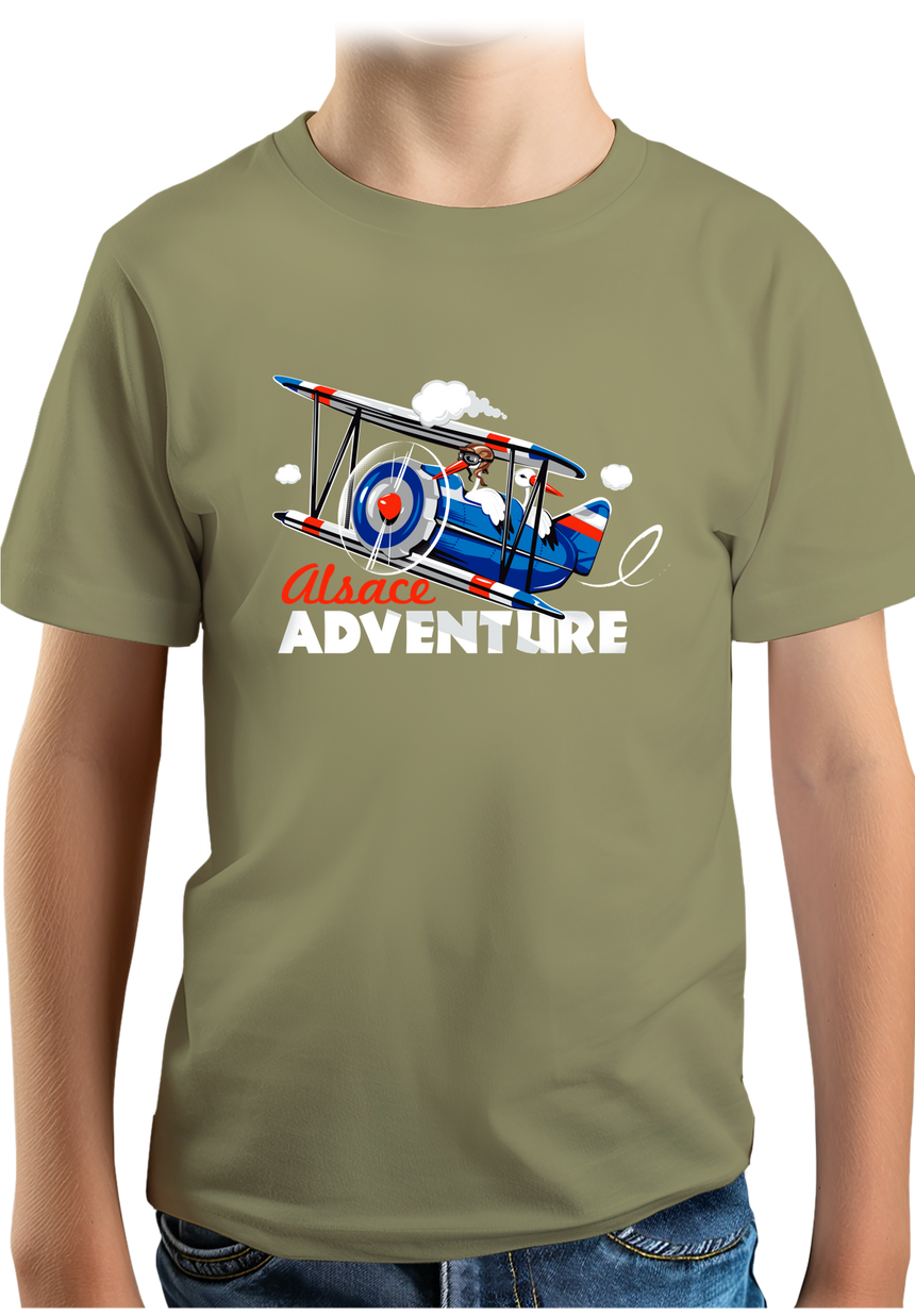 T-Shirt Garçon Cigogne dans l'avion en Alsace