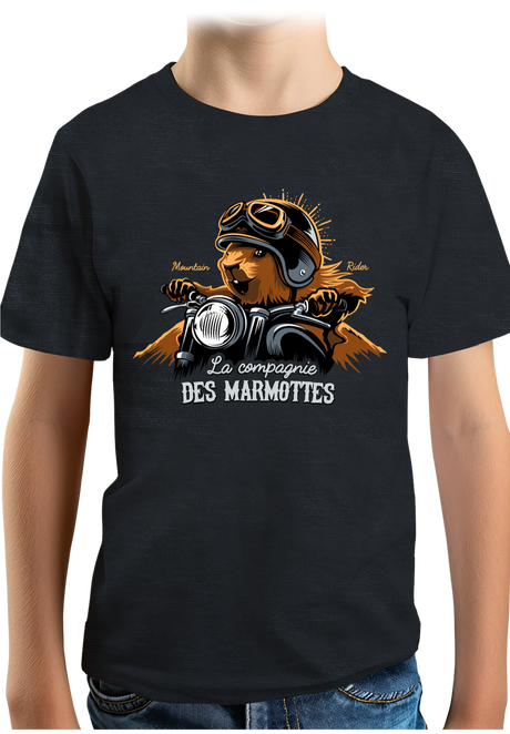 T-Shirt Garçon Compagnie des Marmottes en Moto
