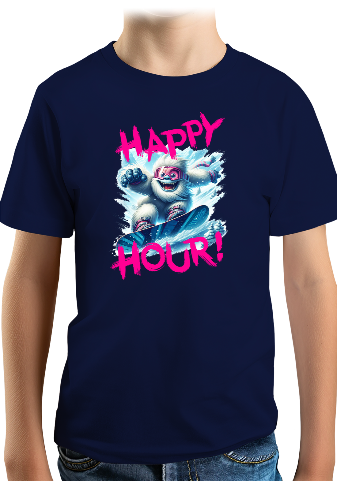 T-Shirt Garçon Yeti snow en surf