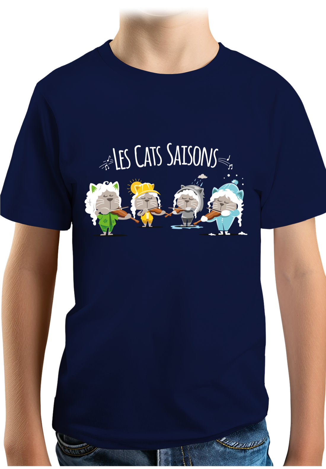 T-Shirt Garçon Les cats saisons