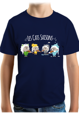 T-Shirt Garçon Les cats saisons